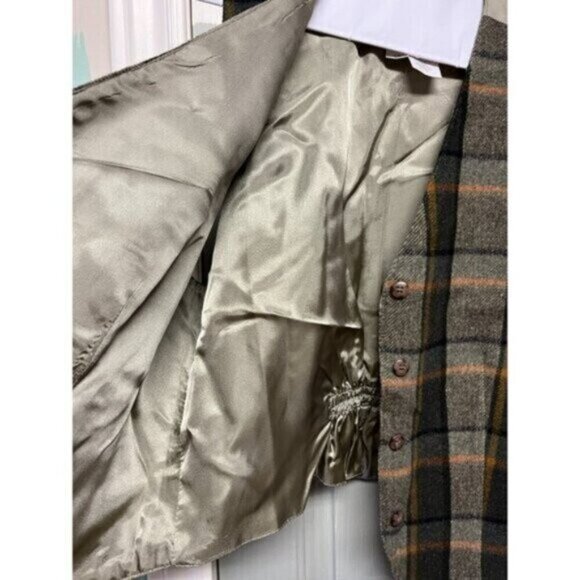 Vintage 90s Plaid Wool Button Up Vest Waistcoat Academia Preppy Men Women Large - Picture 4 of 5